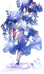 Rule 34 | 2girls, 2others, absurdres, black collar, black shorts, blue hair, braid, bubble, closed eyes, collar, commentary, dress, flower, flower (vocaloid), flower (vocaloid4), highres, karanagare, leaf, long hair, looking at another, meika hime, meika mikoto, multicolored hair, multiple girls, multiple others, necktie, open mouth, pink eyes, pink hair, purple hair, red neckwear, ripples, sailor collar, school uniform, shirt, shorts, smile, splashing, standing, streaked hair, twintails, upside-down, very long hair, vocaloid, white collar, white dress, white hair, white shirt, wide shot, xin hua