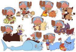 Rule 34 | + +, 1boy, ^ ^, animal focus, antlers, ascot, blue ascot, book, brook (one piece), cat, closed eyes, commentary, cross, dog, english commentary, franky (one piece), hat, highres, horns, jinbe (one piece), looking at another, meatkuuu, monkey d. luffy, nami (one piece), nico robin, one piece, orange shirt, petals, petting, pink petals, profile, reading, red tank top, reindeer antlers, roronoa zoro, sanji (one piece), shirt, shorts, sitting, skeleton, smile, straw hat, sunglasses, tank top, tony tony chopper, usopp, white tank top, yellow shorts