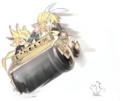 Rule 34 | 1boy, 1girl, brother and sister, cat, chibi, kagamine len, kagamine rin, kanikama, steamroller, siblings, steamroller, twins, vocaloid