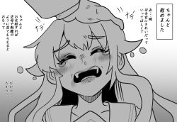 Rule 34 | 1girl, akatsuki (kancolle), close-up, closed eyes, crying, greyscale, hand on another&#039;s head, highres, jackrose mary, kantai collection, long hair, messy hair, monochrome, open mouth, solo focus, translation request