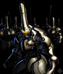 Rule 34 | armor, army, character request, gun, mecha, no humans, original, polearm, robot, spear, takayama toshiaki, weapon