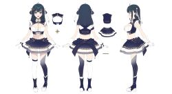Rule 34 | 1girl, absurdres, amano nene (vtuber), aqua eyes, armband, arms at sides, asymmetrical legwear, blue footwear, blue hair, blue skirt, blue thighhighs, boots, bow, bow skirt, bowtie, breasts, character sheet, cleavage, cleavage cutout, clothing cutout, corset, crop top, dark blue hair, frilled thighhighs, frills, full body, gloves, hair ornament, hair rings, hairclip, hane yuki, highres, idol, large bow, large breasts, legs apart, light blush, long hair, looking at viewer, midriff, mismatched legwear, multiple views, navel, official alternate costume, official art, open mouth, platform boots, platform footwear, production kawaii, see-through, see-through skirt, sidelocks, simple background, skirt, smile, standing, striped clothes, striped thighhighs, thigh gap, thighhighs, turnaround, underbust, veil, vertical-striped clothes, vertical-striped thighhighs, virtual youtuber, white background, white bow, white bowtie, white gloves, white thighhighs, x hair ornament