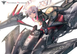 Rule 34 | 1girl, ass, belt, black bodysuit, black gloves, blue eyes, blush, bodysuit, breasts, commentary, drill hair, english commentary, english text, from above, fur collar, gloves, holding, holding weapon, lance, large breasts, motor vehicle, motorcycle, multicolored hair, open mouth, original, pink hair, polearm, silver hair, simple background, solo, star (symbol), star print, streaked hair, twin drills, twintails, v-shaped eyebrows, weapon, white background, yoshimoto (dear life)