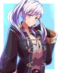 Rule 34 | 1girl, absurdres, breasts, cleavage, female focus, fire emblem, fire emblem awakening, gloves, highres, hood, hoodie, large breasts, looking at viewer, nintendo, robin (female) (fire emblem), robin (fire emblem), solo, tagme, to (tototo tk), twintails, white hair