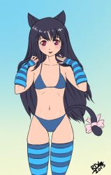 Rule 34 | animal ears, animated, animated gif, breast expansion, breasts, cat ears, cat tail, randomboobguy, red eyes, sudden weight gain, tail, weight gain, wide hips