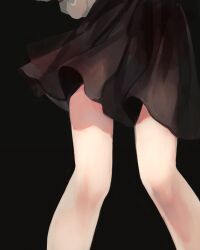 Rule 34 | 1girl, bare legs, black background, black skirt, close-up, cropped, feet out of frame, head out of frame, leg focus, legs, legs apart, lower body, miniskirt, nig 18, no lineart, rumia, shade, simple background, skirt, solo, touhou, unfinished