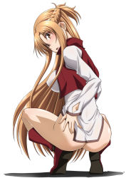 Rule 34 | 1girl, ass, asuna (sao), blush, breasts, explorador sei, female focus, full body, large breasts, long hair, looking at viewer, looking back, simple background, solo, sword art online, tagme, thighs, very long hair, white background
