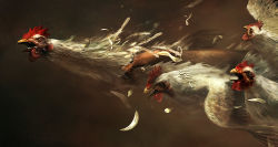 Rule 34 | 1other, animal, asphyxiation, bad tag, bird, chicken, feathers, grabbing, realistic, ryohei hase, saliva, strangling, what