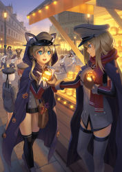 Rule 34 | 10s, 6+girls, :d, akatsuki (kancolle), anchor, anchor hair ornament, animal hood, arms behind head, bag, balcony, bare legs, bismarck (kancolle), black hair, black shirt, black skirt, blonde hair, blue eyes, brown hair, building, buttons, city, cloak, detached sleeves, dress, dusk, erica hartmann, faceless, faceless female, falling, flat cap, francesca lucchini, gertrud barkhorn, gloves, grey legwear, hair ornament, halloween, hat, height difference, hibiki (kancolle), highres, holding, hood, hooded cloak, ikazuchi (kancolle), inazuma (kancolle), jack-o&#039;-lantern, jacket, jacket on shoulders, kantai collection, lamppost, long hair, long sleeves, looking at another, market stall, military, military hat, military uniform, multiple girls, no pants, open mouth, outdoors, outstretched arms, outstretched hand, over-kneehighs, panties, pantyshot, pavement, peaked cap, pinakes, pleated skirt, prinz eugen (kancolle), pumpkin, red scarf, road, running, sailor dress, scarf, school uniform, serafuku, shirt, short hair, sidelocks, silhouette, skirt, sky, smile, standing, star (symbol), star print, street, strike witches, striped clothes, striped panties, thighhighs, twintails, underwear, uniform, vanishing point, white gloves, white hair, white panties, white shirt, world witches series, z1 leberecht maass (kancolle), z3 max schultz (kancolle), zettai ryouiki