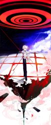 Rule 34 | 10s, 1boy, absurdres, albino, bad id, bad pixiv id, belt, bident, black pants, blood, blood on clothes, cherry blossoms, choker, closed mouth, cloud, collared shirt, evangelion: 3.0 you can (not) redo, foreshortening, full body, hair between eyes, highres, impaled, injury, judy6241, lance of cassius, lance of longinus (evangelion), light smile, long legs, male focus, nagisa kaworu, neon genesis evangelion, outstretched arm, outstretched hand, pants, polearm, rebuild of evangelion, red eyes, school uniform, shadow, shirt, shoes, short hair, short sleeves, skinny, sky, smile, sneakers, solo, space, spiked hair, stairs, standing, star (sky), starry sky, tile floor, tiles, weapon, white hair, white shirt