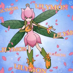 Rule 34 | digimon, digimon (creature), fairy, flower, highres, lilimon, monster girl, petals, plant girl