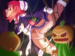 Rule 34 | breasts, caryo, la pucelle, large breasts, monster, nippon ichi, prier, red hair, restrained, tentacles, torn clothes
