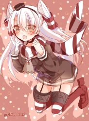 Rule 34 | 10s, 1girl, amatsukaze (kancolle), brown eyes, fang, gloves, hairband, highres, kantai collection, long hair, md5 mismatch, mogu (au1127), resized, resolution mismatch, scarf, silver hair, sketch, solo, source larger, twintails, two side up, uniform