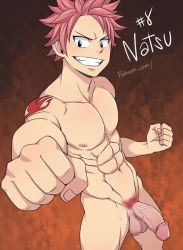 Rule 34 | 1boy, clenched hand, fairy tail, ichan, male focus, natsu dragneel, nude, uncensored, yaoi