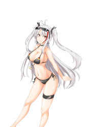 Rule 34 | 1girl, :q, ainna (kekai), alternate costume, anchor symbol, antenna hair, arm up, armpits, ass, azur lane, bare arms, bare shoulders, bikini, black bikini, black choker, blush, breasts, brown eyes, choker, cleavage, closed mouth, collarbone, cowboy shot, cross, cross earrings, curvy, deal with it (meme), earrings, eyes visible through hair, eyewear on head, flag print, german flag bikini, hair between eyes, head tilt, highres, iron cross, jewelry, large breasts, leaning forward, long hair, looking at viewer, meme, mole, mole on breast, multicolored hair, navel, prinz eugen (azur lane), prinz eugen (unfading smile) (azur lane), red hair, shiny skin, side-tie bikini bottom, signature, silver hair, simple background, skindentation, smile, solo, standing, stomach, streaked hair, sunglasses, swimsuit, thigh strap, thighs, tongue, tongue out, two side up, very long hair, white background
