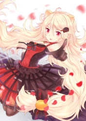 Rule 34 | 10s, 1girl, ailane (show by rock!!), ailane (show by rock!!), animal ears, bare shoulders, black gloves, blonde hair, fox37, gloves, hair ornament, key, long hair, looking at viewer, red eyes, show by rock!!, solo, twintails, very long hair