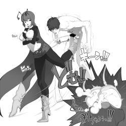 Rule 34 | 1boy, 1girl, aged up, antennae, ball busting, bdsm, boots, breasts, cape, castration, cbt, censored, crotch kick, cum, ero guro, femdom, greyscale, guro, hetero, high heel boots, high heels, kicking, large breasts, monochrome, pantyhose, pantyhose under shorts, penis, ruptured testicle, shaded face, shorts, simple background, spacezin, testicles, touhou, wriggle nightbug