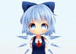 Rule 34 | 1girl, :d, akisha, animated, animated gif, bad id, bad pixiv id, blinking, blue eyes, blue hair, blush, bow, bowtie, cirno, closed eyes, collared shirt, dress, emofuri, fang, gradient background, hair bow, happy, head tilt, ice, ice wings, looking at viewer, lowres, matching hair/eyes, md5 mismatch, open mouth, pout, puffy short sleeves, puffy sleeves, shirt, short hair, short sleeves, smile, solo, touhou, ugoira, upper body, wide-eyed, wings