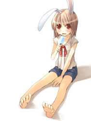 Rule 34 | animal ears, barefoot, feet, jirou (chekoro), original, rabbit ears, sitting, soles, solo, toes, u-tan
