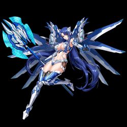Rule 34 | 1girl, action taimanin, armor, axe, battle axe, blue hair, bodysuit, boots, breasts, dress, empty eyes, full armor, full body, highres, hime cut, holding, holding weapon, kagami hirotaka, lilith-soft, long hair, looking at viewer, lowres, mechanical wings, official art, red eyes, revealing clothes, shiny skin, short dress, solo, taimanin (series), taimanin asagi, taimanin rpgx, weapon, wide hips, wings, yatsu murasaki