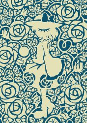 Rule 34 | 1girl, blouse, collared shirt, dise (psychoro), floral background, floral print, frilled shirt collar, frilled skirt, frilled sleeves, frills, hat, hat ribbon, heart, heart of string, komeiji koishi, leaf, long sleeves, medium hair, plant, ribbon, rose background, rose print, shirt, skirt, solo, third eye, touhou, vines, wide sleeves