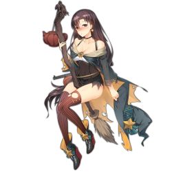 Rule 34 | 1girl, artist request, blush, broom, broom riding, full body, girls&#039; frontline, gun, halloween, hat, high heels, integral suppressor, integrally-suppressed firearm, kettle, long hair, looking at viewer, off shoulder, official alternate costume, official art, purple eyes, purple hair, smile, solo, submachine gun, suppressor, thighhighs, torn clothes, torn thighhighs, transparent background, type 64 (girls&#039; frontline), type 64 (witch from afar) (girls&#039; frontline), type 64 smg, very long hair, weapon, witch, witch hat