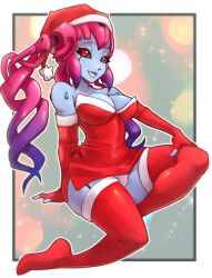 Rule 34 | android, breasts, christmas, gynoid, highres, large breasts, mecha girl, medium breasts, robot, robot girl, twintails, vermana