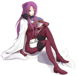 Rule 34 | 00s, 1girl, amame, bad id, bad pixiv id, boots, cape, code geass, cornelia li britannia, elbow gloves, gloves, long hair, purple eyes, purple hair, simple background, sitting, solo, thigh boots, thighhighs, white background