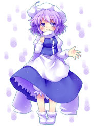 Rule 34 | 1girl, bad id, bad pixiv id, bloomers, blue eyes, breasts, female focus, hat, letty whiterock, light purple hair, minato0618, scarf, short hair, skirt, smile, solo, touhou, underwear, white scarf