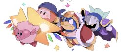 Rule 34 | armor, bandana, bandana waddle dee, beads, beanie, bendedede, black eyes, blue bandana, blue eyes, blush stickers, brown eyes, cape, closed mouth, colored skin, frown, fur-trimmed robe, fur-trimmed sleeves, fur trim, gloves, grey mask, hat, heart, heart-shaped eyewear, highres, holding, king dedede, kirby, kirby: star allies, kirby (series), lineup, long sleeves, meta knight, nintendo, no humans, no mouth, open clothes, open robe, orange skin, outstretched arms, pauldrons, pink-framed eyewear, pink skin, pom pom (clothes), pom pom beanie, purple cape, purple footwear, red footwear, red headwear, red robe, red sleeves, robe, shoes, shoulder armor, simple background, solid oval eyes, star (symbol), star allies sparkler, v-shaped eyes, white background, white gloves, yellow eyes, yellow footwear