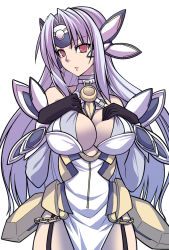 Rule 34 | 00s, 1girl, bare shoulders, breasts, cleavage, gloves, gradient hair, huge breasts, kos-mos, kos-mos ver. 4, long hair, miyashiro sousuke, multicolored hair, red eyes, simple background, solo, very long hair, white background, xeno (series), xenosaga