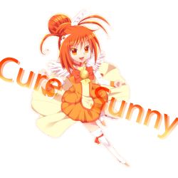 Rule 34 | 10s, 1girl, absurdres, bike shorts, boots, character name, choker, colorized, cure sunny, english text, hair ornament, highres, hino akane (smile precure!), looking at viewer, magical girl, open mouth, orange eyes, orange hair, orange skirt, orange theme, precure, sakura hazuki, short hair, simple background, skirt, smile, smile precure!, solo, thigh boots, thighhighs, tiara, white background