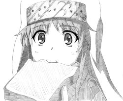 Rule 34 | bad id, bad pixiv id, bread slice, charcoal (medium), food, food in mouth, greyscale, index (toaru majutsu no index), monochrome, mouth hold, portrait, ryuuryuu, solo, toaru majutsu no index, toast, toast in mouth, traditional media