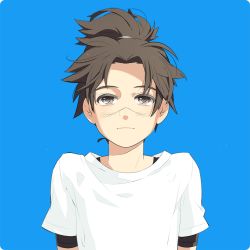 Rule 34 | 1boy, artist request, blue background, ko, looking at viewer, male focus, naruto, naruto (series), simple background, solo, tagme, umino iruka