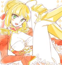 Rule 34 | 00s, 1girl, fate (series), female focus, image sample, looking at viewer, nero claudius (fate), nero claudius (fate) (all), nero claudius (fate/extra), pixiv sample, rie (kurapopon), solo, source request, upskirt