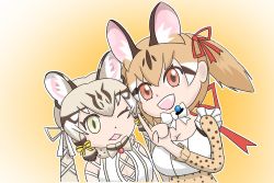 Rule 34 | animal costume, animal ear fluff, animal ears, cat ears, cat girl, cat tail, geoffroy&#039;s cat (kemono friends), highres, kemono friends, kemono friends v project, large-spotted genet (kemono friends), long hair, ribbon, tail, twintails, virtual youtuber