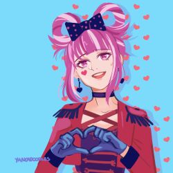 Rule 34 | absurdres, cross-laced clothes, facial mark, fire emblem, fire emblem engage, folded twintails, hair rings, heart, heart facial mark, heart tattoo, highres, hortensia (fire emblem), looking at viewer, multicolored hair, nintendo, official alternate costume, pink hair, tattoo, two-tone hair, yancadoodles