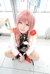 Rule 34 | cosplay, highres, photo (medium), pink hair, saya (cosplayer), shoujo kakumei utena, sword, tenjou utena, uniform, weapon