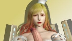 Rule 34 | 10s, 1boy, 1girl, 3d, blonde hair, dissidia final fantasy, dissidia final fantasy nt, erection, face, final fantasy, gradient eyes, gradient hair, hat, highres, imminent rape, lipstick, long hair, looking at viewer, makeup, materia (dissidia), multicolored eyes, multicolored hair, penis, pov, ratounador, red eyes, red hair, red lips, shadow, square enix, tecmo, two-tone hair, uncensored, veins, veiny penis, white headwear, worried, xnalara, yellow eyes