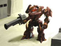Rule 34 | armored core, building, from software, gun, m1 bazooka, mecha, robot, rocket launcher, weapon