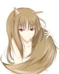 Rule 34 | 00s, 1girl, animal ears, fang, holo, nude, solo, spice and wolf, tail, wolf ears, wolf tail