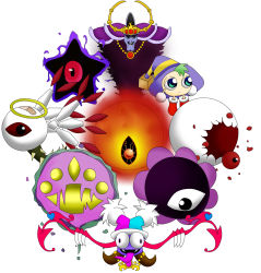 Rule 34 | aura, closed mouth, dark matter (kirby), dark mind, dark nebula, drawcia, drawcia soul, expressionless, eyeball, glasses, green eyes, grill (kirby), gryll (kirby), halo, hat, highres, kirby&#039;s adventure, kirby&#039;s dream land 2, kirby&#039;s dream land 3, kirby&#039;s star stacker, kirby (series), kirby 64, kirby and the amazing mirror, kirby canvas curse, kirby squeak squad, kirby super star, kirby super star ultra, looking to the side, marx (kirby), marx soul, monster, nightmare (kirby), nintendo, one-eyed, red eyes, simple background, star (symbol), sunglasses, tongue, tongue out, trait connection, white background, witch hat, zero (kirby), zero two (kirby)