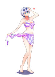 Rule 34 | 1girl, absurdres, bare shoulders, blue eyes, breasts, fairy tail, glasses, heart, highres, large breasts, leneky, lisanna strauss, shadow, short hair, smile, swimsuit, tagme, white hair