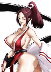 Rule 34 | 1girl, breasts, fatal fury, large breasts, minpei ichigo, ponytail, shiranui mai, snk, solo