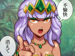 Rule 34 | 1girl, bare shoulders, breasts, cleavage, dark-skinned female, dark skin, female focus, highres, league of legends, makeup, medium breasts, one-punch man, qiyana (league of legends), silver hair, sleeveless, solo, strapless, tiara, translated, yellow eyes