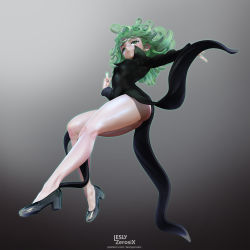 Rule 34 | 1girl, 3d, absurdres, artist name, bad id, bad pixiv id, black dress, black footwear, curly hair, dress, floating, floating clothes, from below, full body, glowing, glowing hand, green eyes, green hair, high heels, highres, leslyzerosix, long sleeves, looking at viewer, matching hair/eyes, navel, one-punch man, open hand, outstretched arm, pointing, pointing up, skin tight, solo, tatsumaki, telekinesis, thighs, watermark