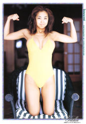 Rule 34 | asian, flexing, one-piece swimsuit, photo (medium), swimsuit, tagme