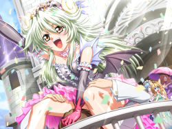 Rule 34 | 1boy, 4girls, bat wings, cunnilingus, game cg, happy, happy princess, minakata alice, multiple girls, open mouth, oral, outdoors, party, wings