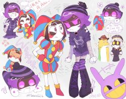 2girls angry animalization boots character_plush creator_connection crossover glitch_productions gloves gummigoo hamster hat jester_cap multiple_girls murder_drones n_(murder_drones) pomni_(the_amazing_digital_circus) robot_girl stuffed_toy the_amazing_digital_circus uzi_(murder_drones)