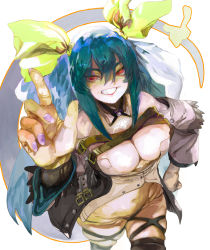 Rule 34 | 1girl, absurdres, aekutie, arc system works, arm up, bare shoulders, belt, black legwear, blue hair, breasts, buttons, choker, cleavage, cleavage cutout, clothing cutout, dizzy (guilty gear), guilty gear, guilty gear xrd, hair between eyes, hair ribbon, hand on own hip, hand up, highres, large breasts, long hair, looking at viewer, nail polish, navel, red eyes, ribbon, simple background, skindentation, smile, solo, stomach, tail, tail ornament, tail ribbon, thick thighs, thigh strap, thighs, twintails, white background, yellow ribbon
